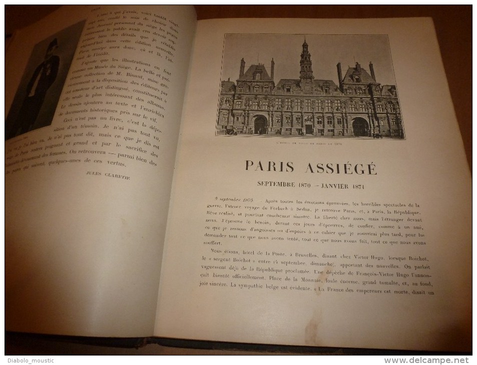 1871 PARIS assiégé 1870-1871 par J. Claretie avec nomb. illustrations dont couleurs:P. de Chavannes,Gustave Doré, etc..