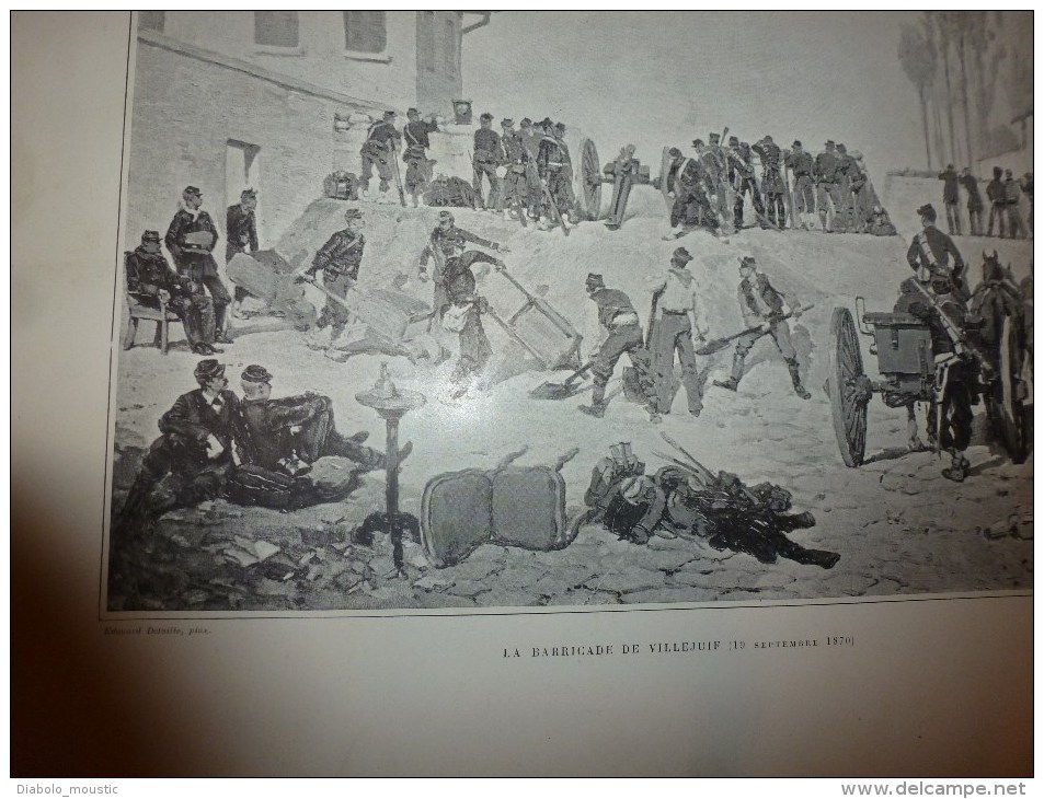 1871 PARIS assiégé 1870-1871 par J. Claretie avec nomb. illustrations dont couleurs:P. de Chavannes,Gustave Doré, etc..