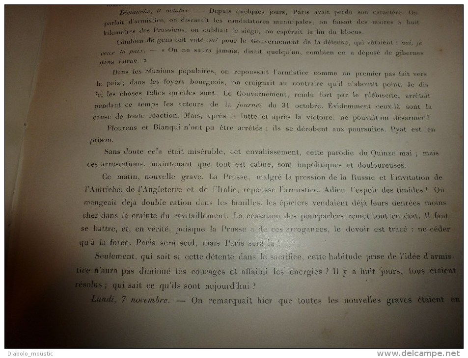 1871 PARIS assiégé 1870-1871 par J. Claretie avec nomb. illustrations dont couleurs:P. de Chavannes,Gustave Doré, etc..