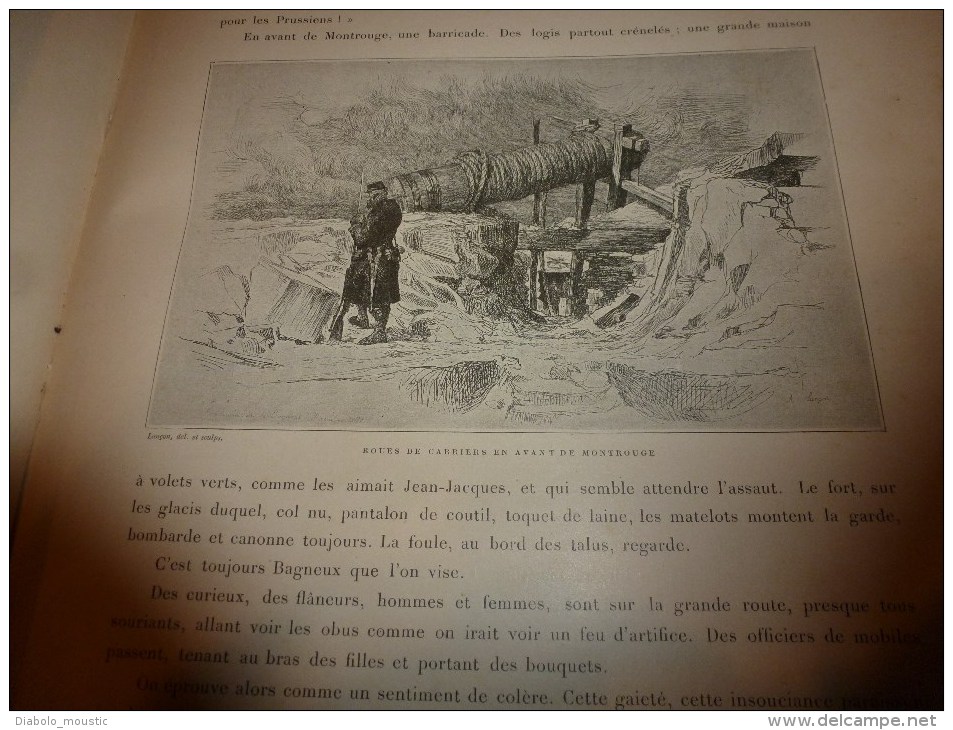 1871 PARIS assiégé 1870-1871 par J. Claretie avec nomb. illustrations dont couleurs:P. de Chavannes,Gustave Doré, etc..