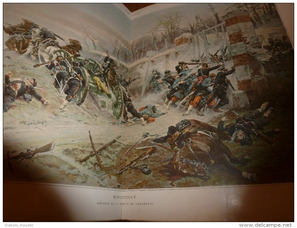 1871 PARIS assiégé 1870-1871 par J. Claretie avec nomb. illustrations dont couleurs:P. de Chavannes,Gustave Doré, etc..