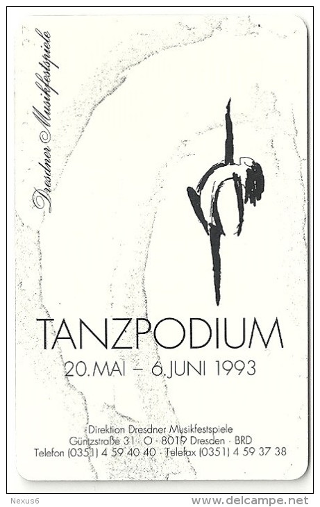 Germany - K 0752-02-93 Dresdner Musikfestspiele – Tanzpodium , 4.000ex, Used - K-Series: Kundenserie