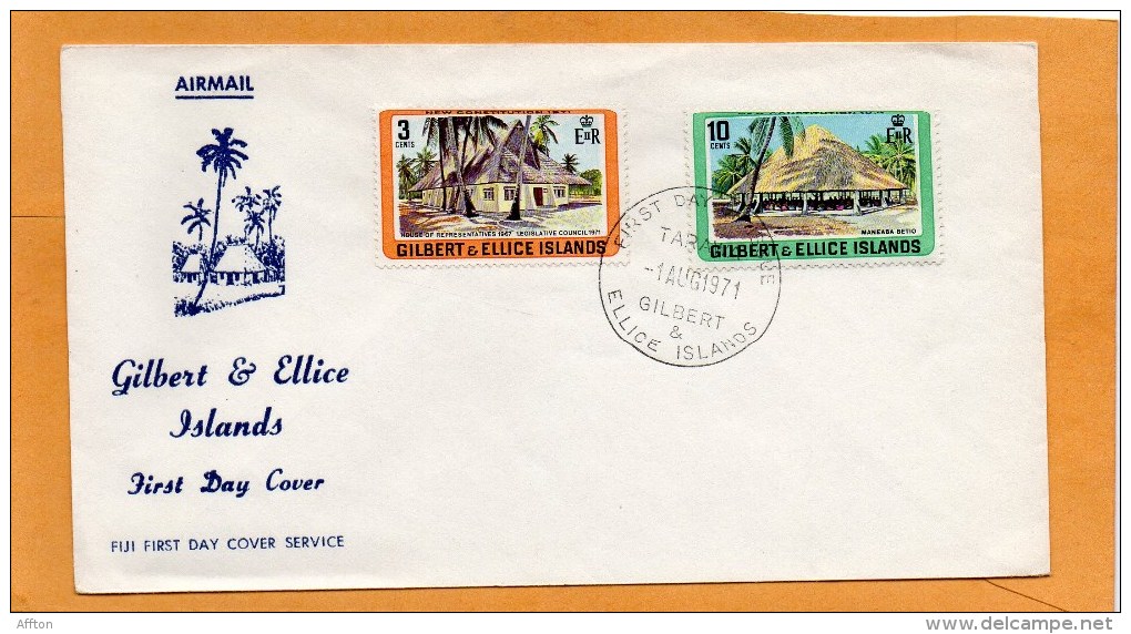 Gilbert Elice Island 1971 FDC - Îles Gilbert Et Ellice (...-1979)