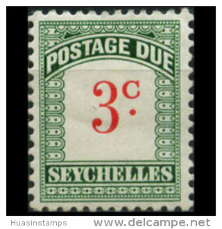 SEYCHELLES 1964 - Scott# J10 Numeral 3c LH (XW587) - Seychelles (1976-...)
