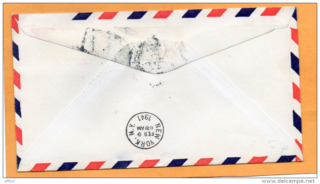 Lisbon To USA Via Boloma 1941 Portugal Air Mail Cover - Lettres & Documents