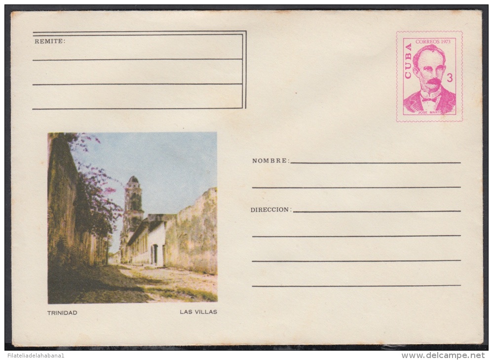 1973-EP-1 CUBA 1973. Ed.171c. ENTERO POSTAL. POSTAL STATIONERY. JOSE MARTI. TRINIDAD. LAS VILLAS. UNUSED. - Covers & Documents