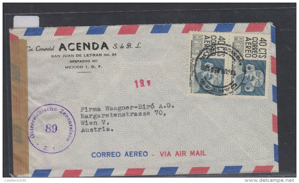 O)1951 MEXICO, ARCHEOLOGY, SAN LUIS DE POTOSI, CENSORSHIPS, COVER TO AUSTRIA - Mexico