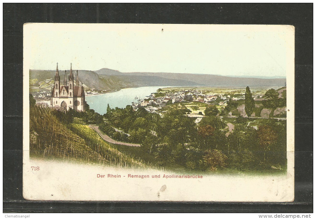 N* DER RHEIN * REMAGEN UND APOLLINARISBRÜCKE * 1905 **!! - Remagen