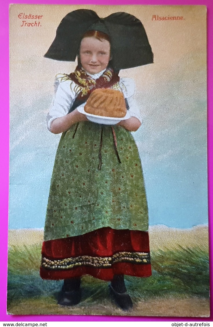 Cpa Jeune Fille Alsacienne Elsasser Tracht 1939 Carte Postale Alsace Coiffe Kouglof Editeur Felix Luib Strasbourg - Alsace