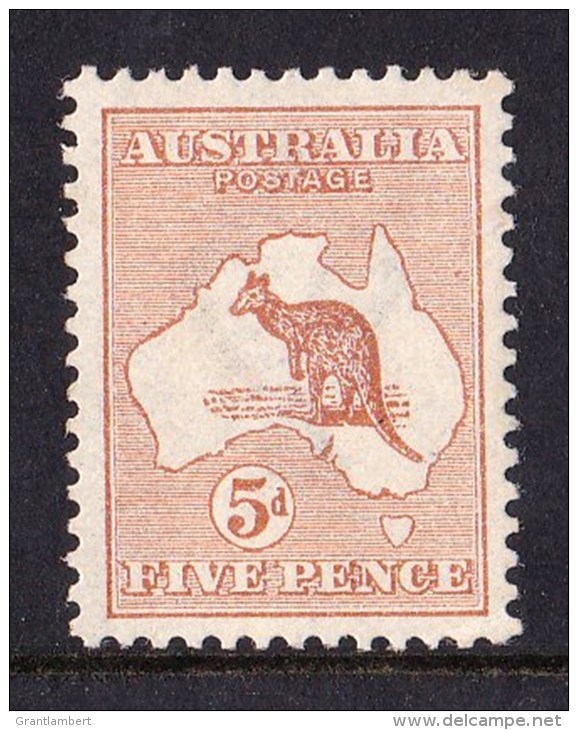 Australia 1913 Kangaroo 5d Chestnut 1st Watermark MH - See Notes - Ongebruikt