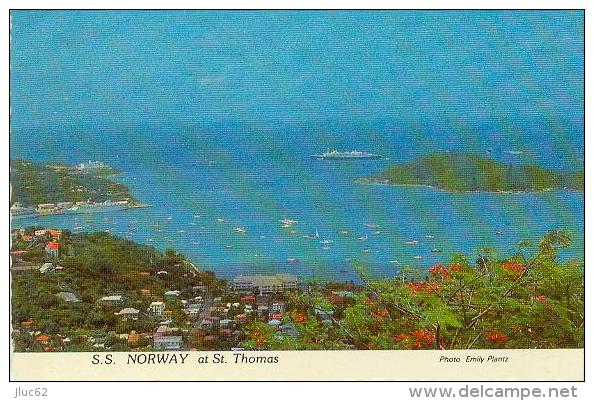 CP.  VIRGIN  ISLANDS.  ST.  THOMAS.  WORLD'S  LARGE  CRUISE  SHIP S.S  NORWAY - Jungferninseln, Amerik.