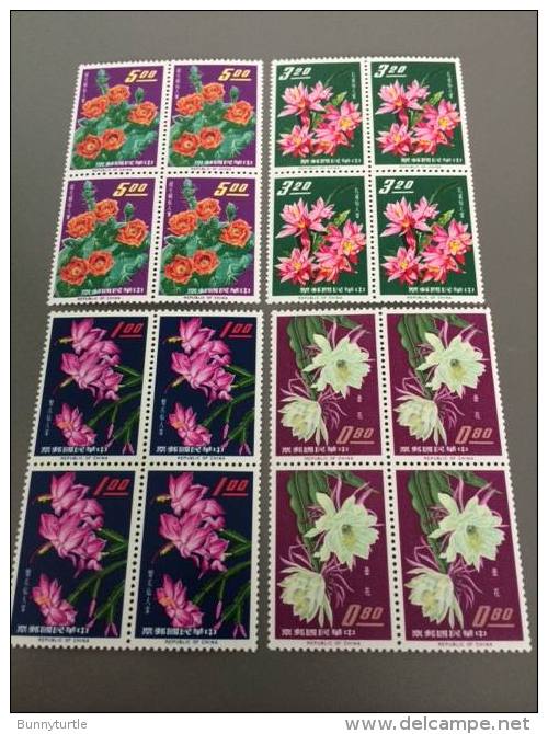 ROC China Taiwan 1964 Cactus Flowers Blk Of 4 MNH - Unused Stamps