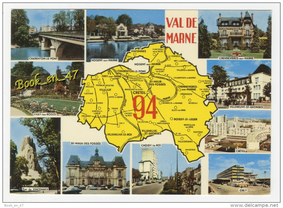 {45924} 94 Val De Marne , Carte Et Multivues ; Nogent Sur Marne Villeneuve Saint Georges Créteil Orly Choisy Le Roi - Cartes Géographiques