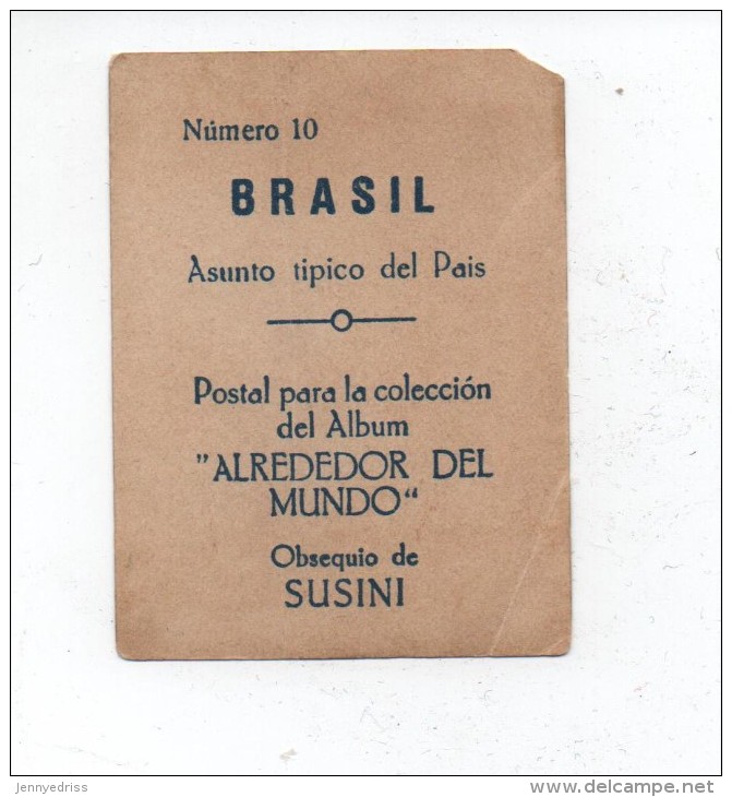 BRASILE  , Trafico En Un Rio   ,   Figurina  Album  Alrededor Del Mundo - Altri & Non Classificati