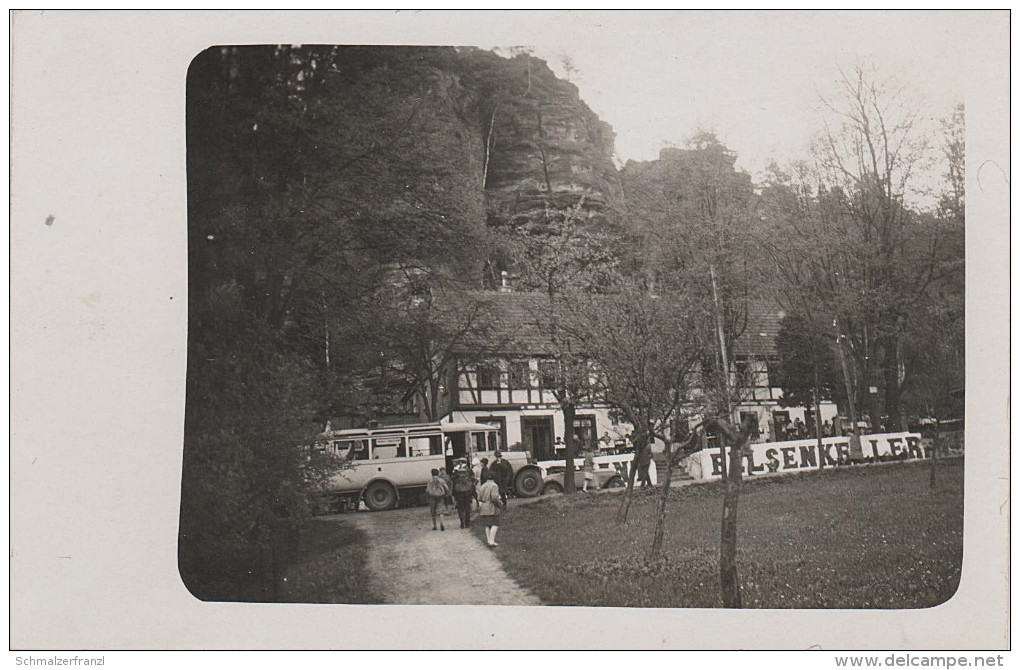 Foto AK Rosenthal Bielatal Schweizermühle Gasthof Zum Felsenkeller Mit Altem Bus Bei Pirna Königstein Sächsische Schweiz - Rosenthal-Bielatal