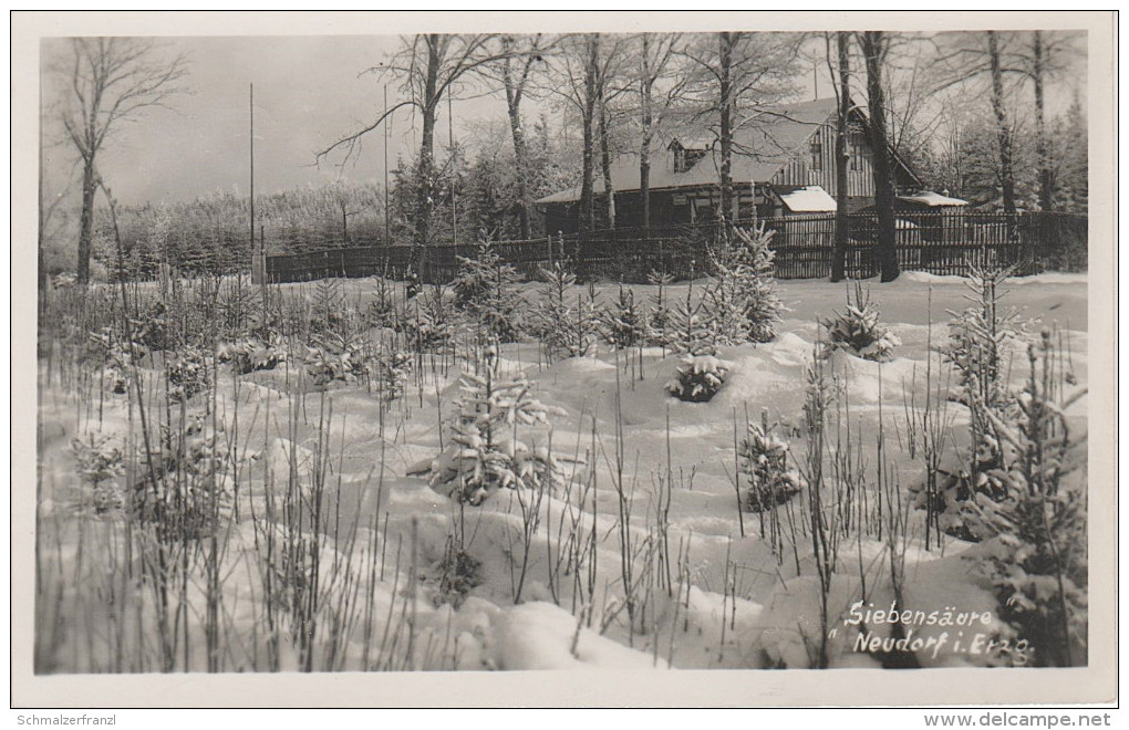 AK Gasthaus Siebensäure Im Winter Erzgebirge Bei Neudorf Sehmatal Crottendorf Bärenstein Sehma Annaberg Oberwiesenthal - Sehmatal