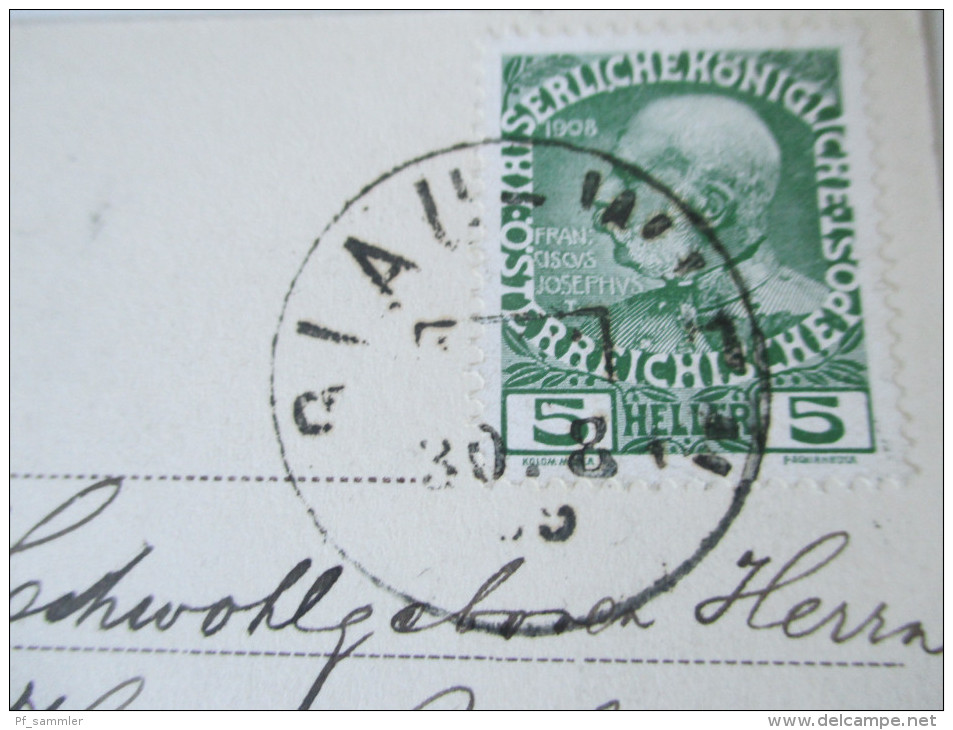 AK Österreich / Tschechien. 1909. Frain In Mähren. Schloss. Ruderpartie Auf Der Thaya. Bahnpoststempel. Josef Nendwich - Czech Republic