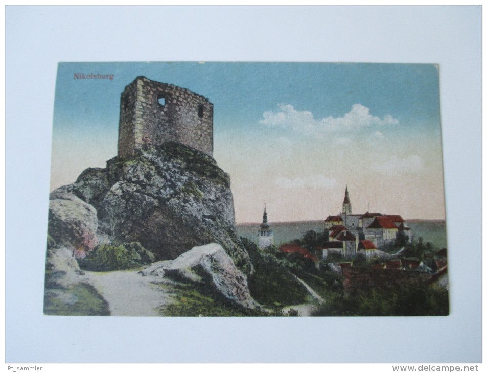 AK Österreich / Tschechien. 1918 (?) Nikolsburg. Ruine. Verlag J. Nafe - Czech Republic