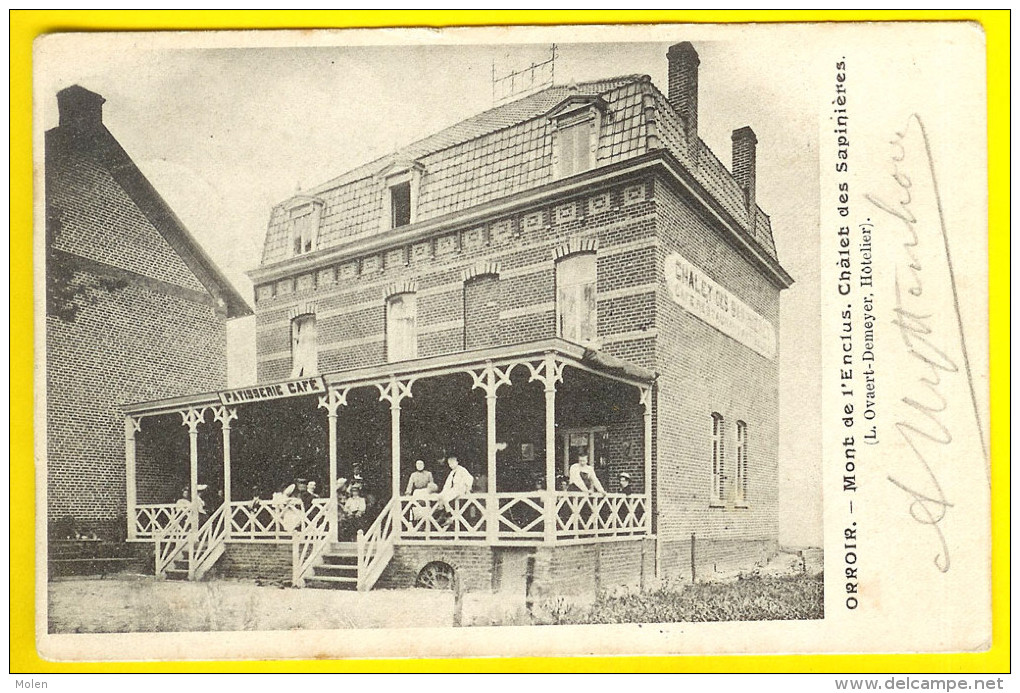 CHÂLET DeSAPINIERES = ORROIR MONT DE L ENCLUS - PATISSERIE CAFE KLUISBERG - Circulée 1904 - ANIMATION 1139 - Mont-de-l'Enclus