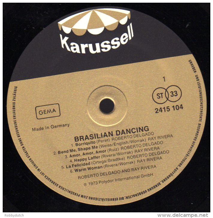 * LP *  ROBERTO DELGADO And RAY RIVERA - BRASILIAN DANCING (Germany 1973 EX-!!!) - Instrumentaal