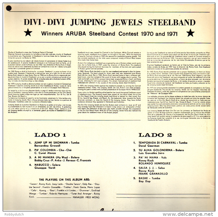 * LP *  DIVI-DIVI JUMPING JEWELS STEELBAND - JUMP UP WITH THE JEWELS (Aruba 1971 EX!!!) - Reggae