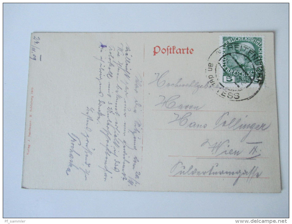 AK Österreich / Tschechien / Sudeten. 1909. Reitendorf / Rapotin. Verlag J. Sandmann. Schönberg. Reitenberg An Der Tess - Sudeten