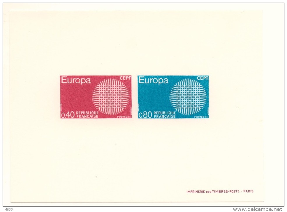 Paire Europa De 1970 YT 1637 Et 1638 Sans Trace De Charnière Cote 2012 185 € - Pruebas De Lujo