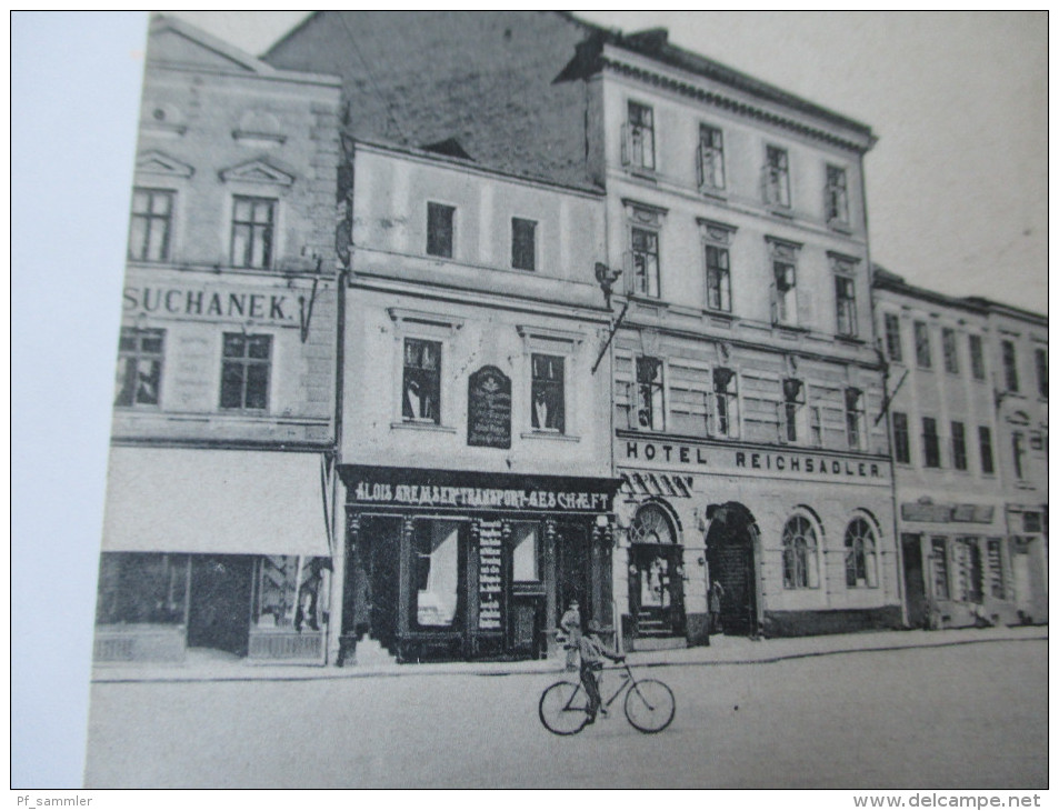 AK 1907 Österreich / Tschechien / Sudeten.Jägerndorf. Partie Am Franz Josephs-Platz. Hotel Reichsadler. Reinicke & Rubin - Sudeten