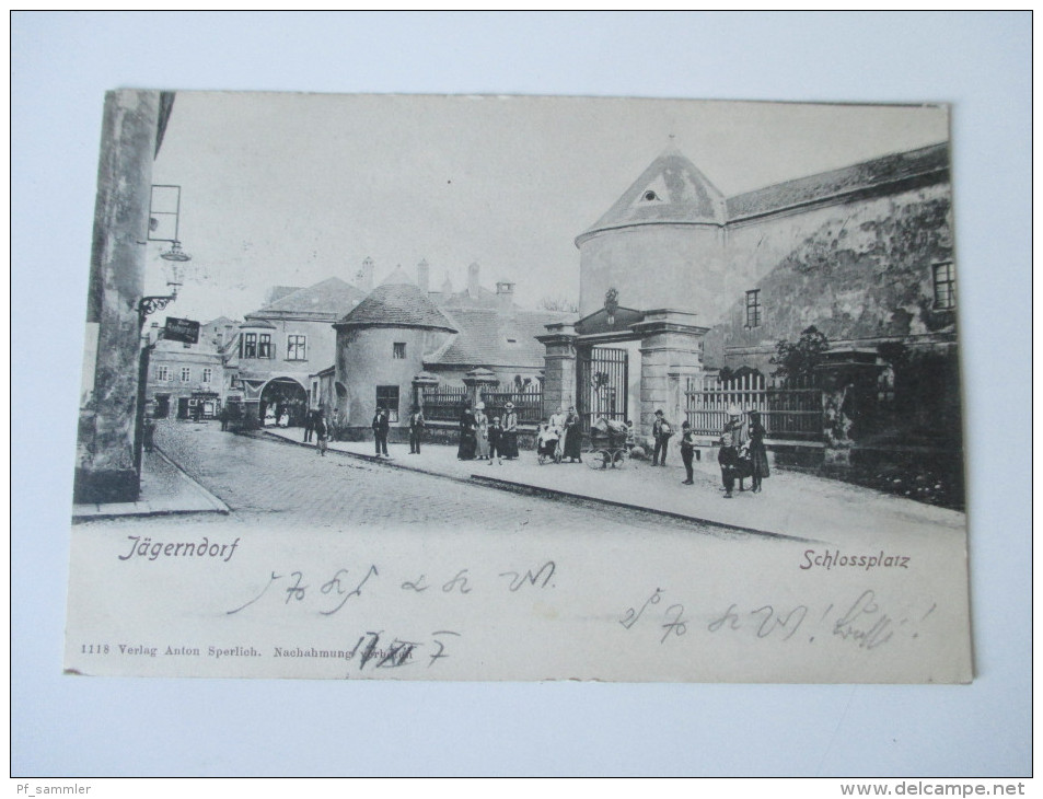 AK 1907 Österreich / Tschechien / Sudeten.Jägerndorf.  Schlossplatz. Verlag Anton Sperlich. - Sudeten