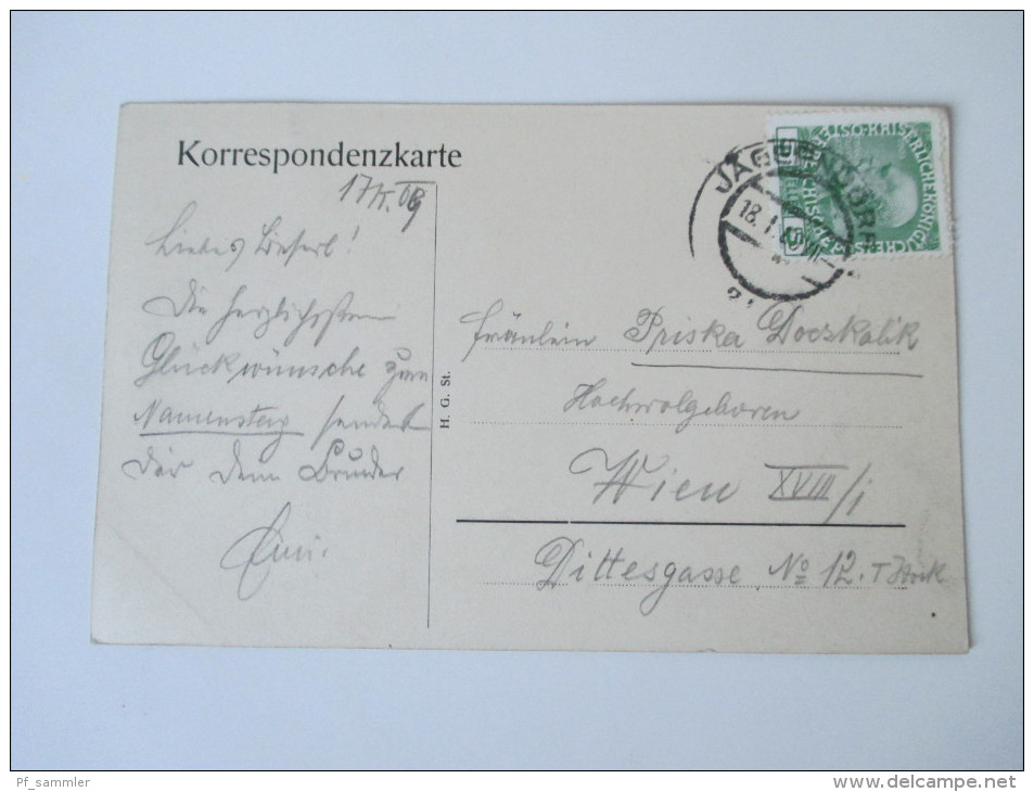 AK 1909 Österreich / Tschechien / Sudeten. Gruss Aus Jägerndorf. Tempel Ring. Pferdekutsche. H.G.St. - Sudeten