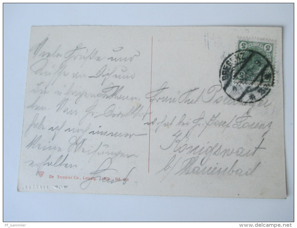 AK Österreich 1907. Bregenz. Hafen Mit Postgebäude. Prägestempel Austria. - Bregenz