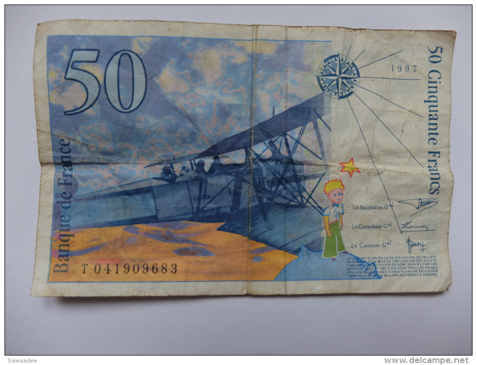 BILLET FRANCE - P.157 - 50 FRANCS - 1997 - ANTOINE DE ST EXUPERY - AVION - PETIT PRINCE - 50 F 1992-1999 ''St Exupéry''