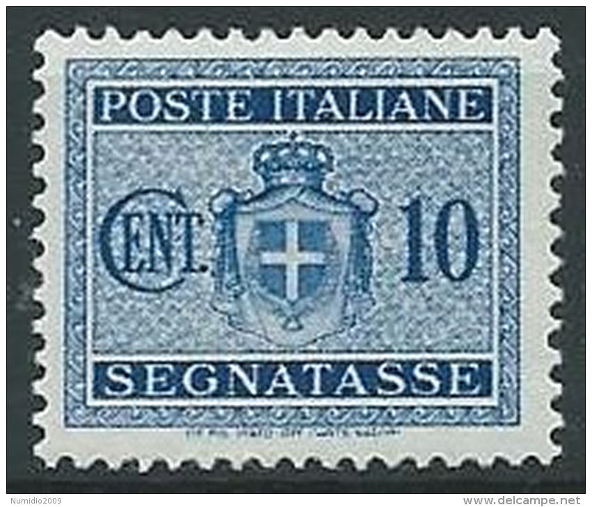 1945 LUOGOTENENZA SEGNATASSE 10 CENT NO FILIGRANA MNH ** - T70 - Strafport