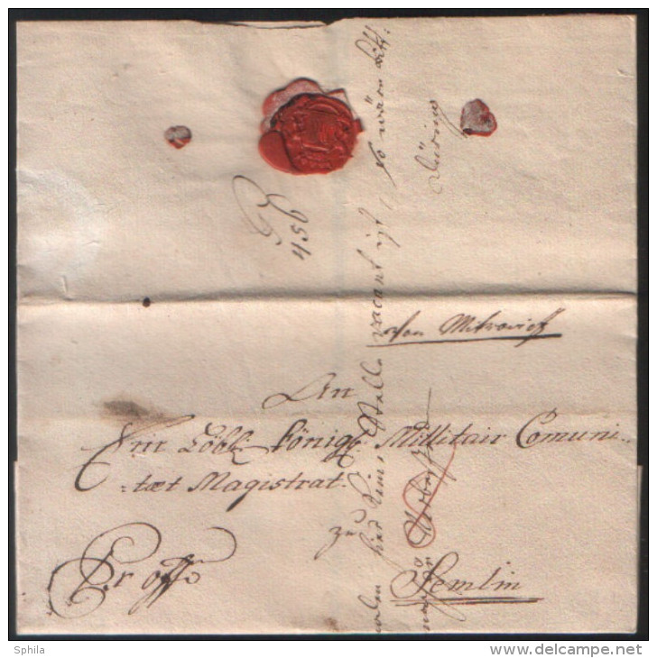 Austria (Habsburg Monarchy) 1790 Letter From Mitrowitz (Sremska Mitrovica) To Semlin (Zemun) - ...-1850 Prefilatelía