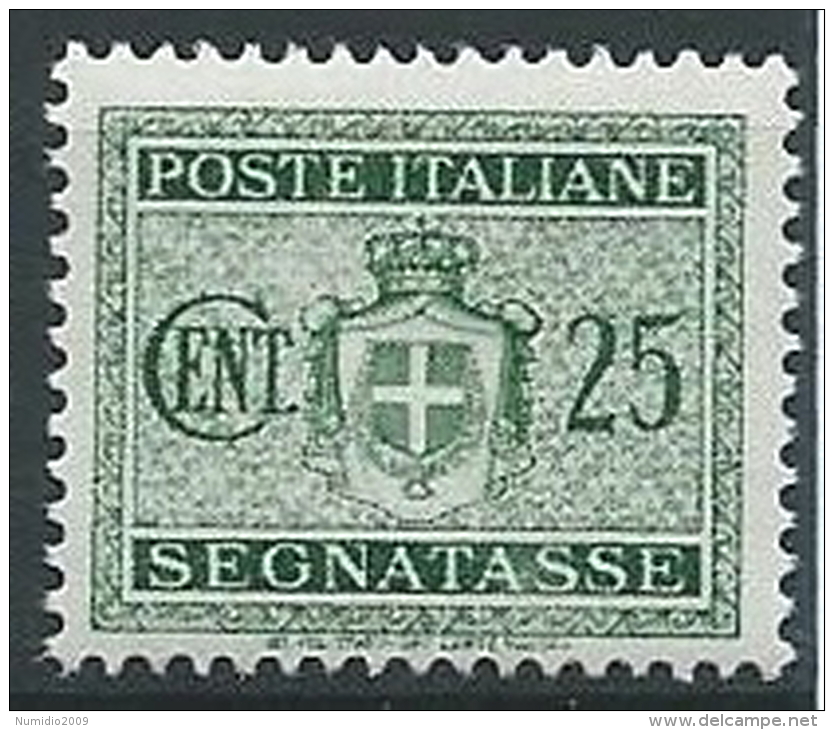 1945 LUOGOTENENZA SEGNATASSE 25 CENT NO FILIGRANA MNH ** - T77 - Taxe