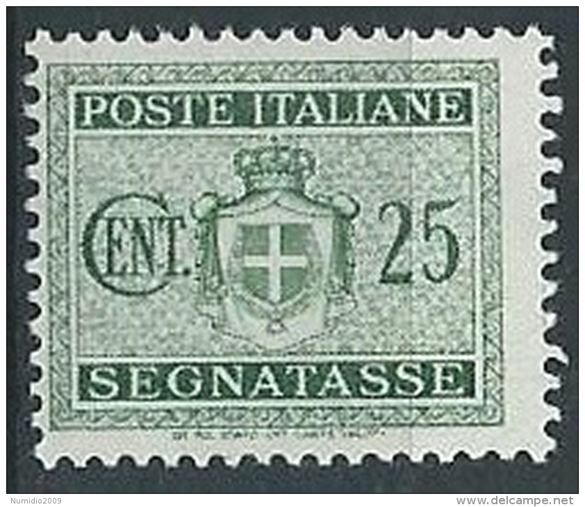 1945 LUOGOTENENZA SEGNATASSE 25 CENT NO FILIGRANA MNH ** - T79 - Strafport