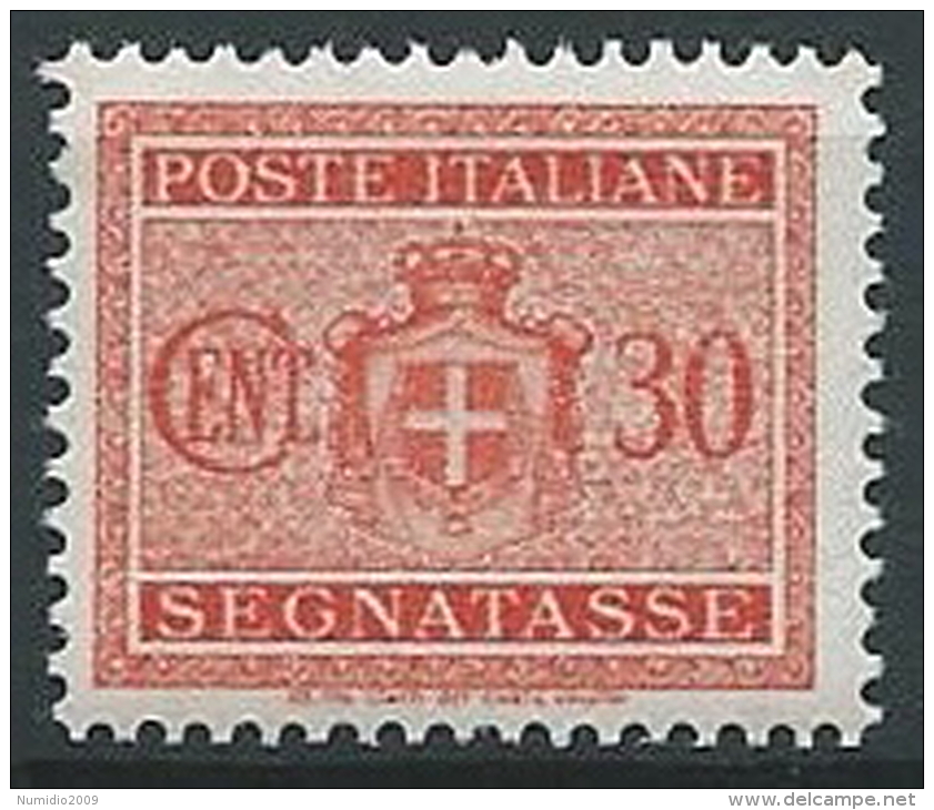 1945 LUOGOTENENZA SEGNATASSE 30 CENT NO FILIGRANA MNH ** - T77 - Taxe