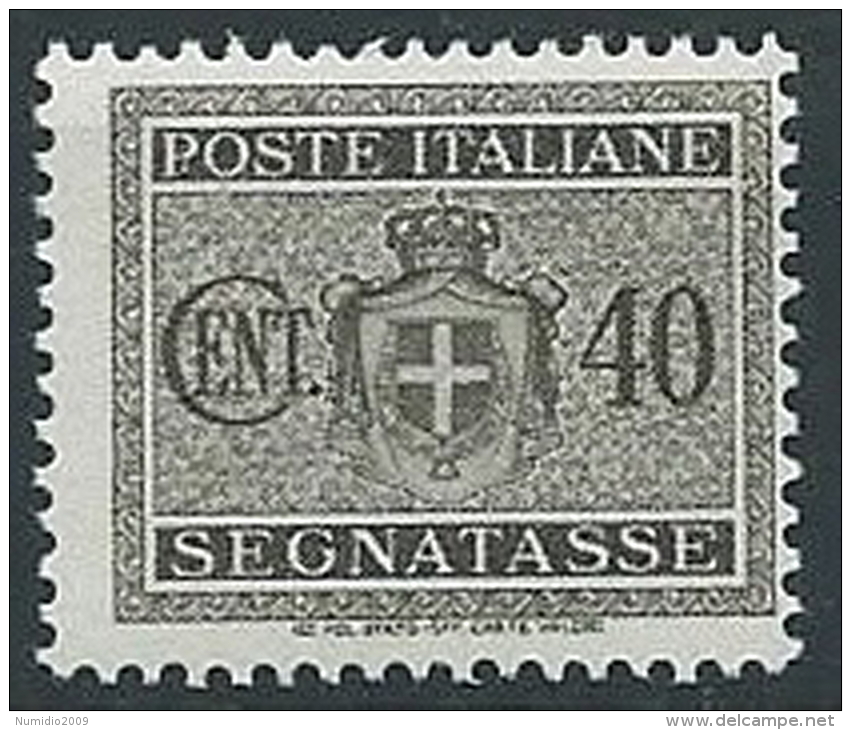 1945 LUOGOTENENZA SEGNATASSE 40 CENT NO FILIGRANA MNH ** - T70 - Taxe