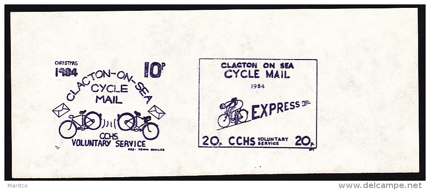 G.B. Clacton Cycle Mail Proof In Purple On White Paper1984 Velo Fiets Fahrrad Bicycle - Wielrennen