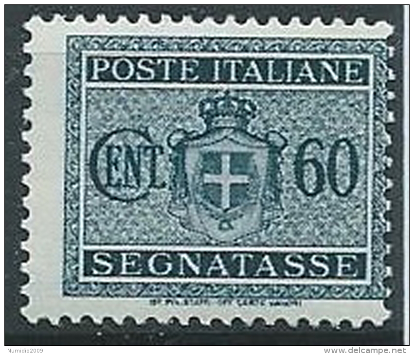 1945 LUOGOTENENZA SEGNATASSE 60 CENT NO FILIGRANA MNH ** - T70 - Strafport