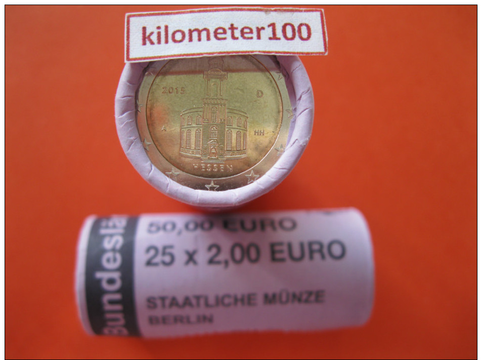 2 Euro 2015 ALLEMAGNE  "Hessen, Eglise Saint-Paul à Frankfurt" UNC - Allemagne