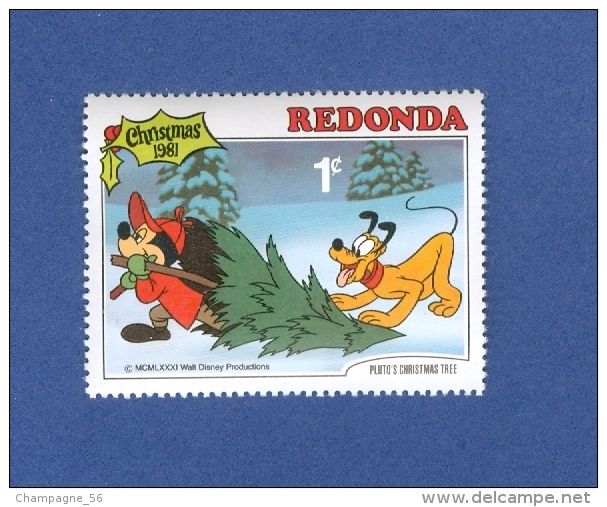 ISLANDE RÉPUBLIQUE 1981 MICKEY PLUTO  REDONDA  CHRISTMAS    NEUF** GOMME - Unused Stamps