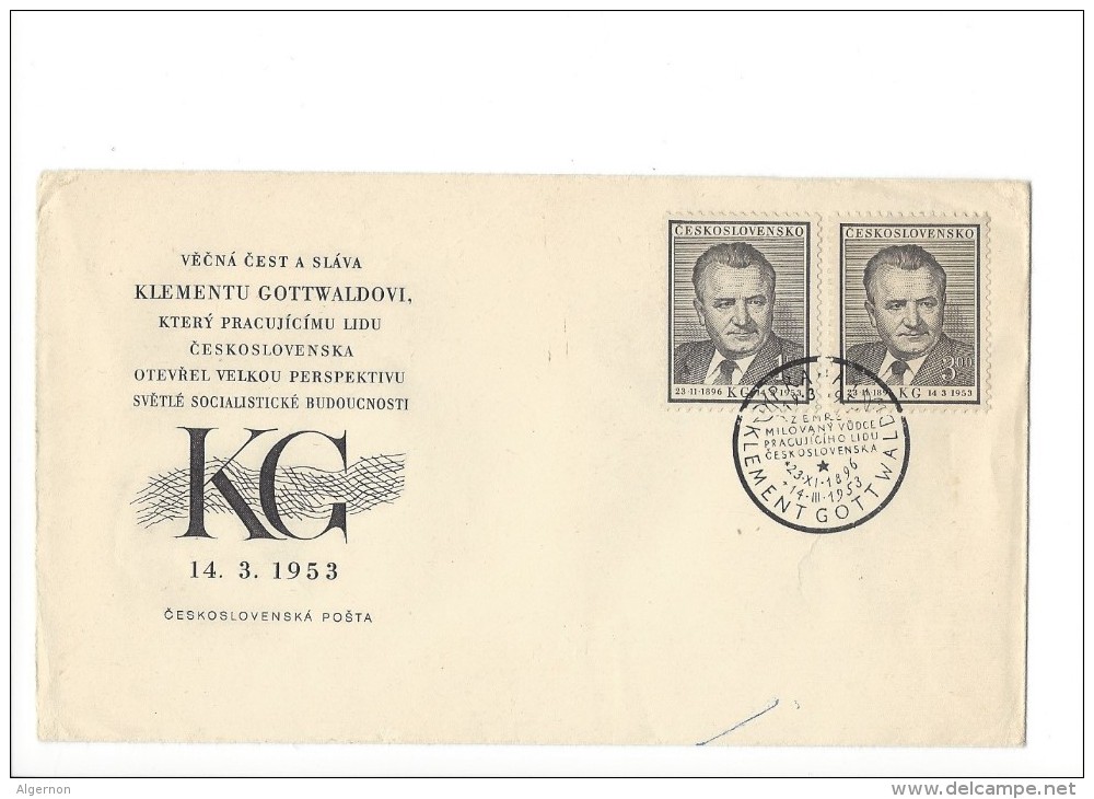 11704 - FDC Klementu Gottwaldovi KG 14.03.1953 - FDC