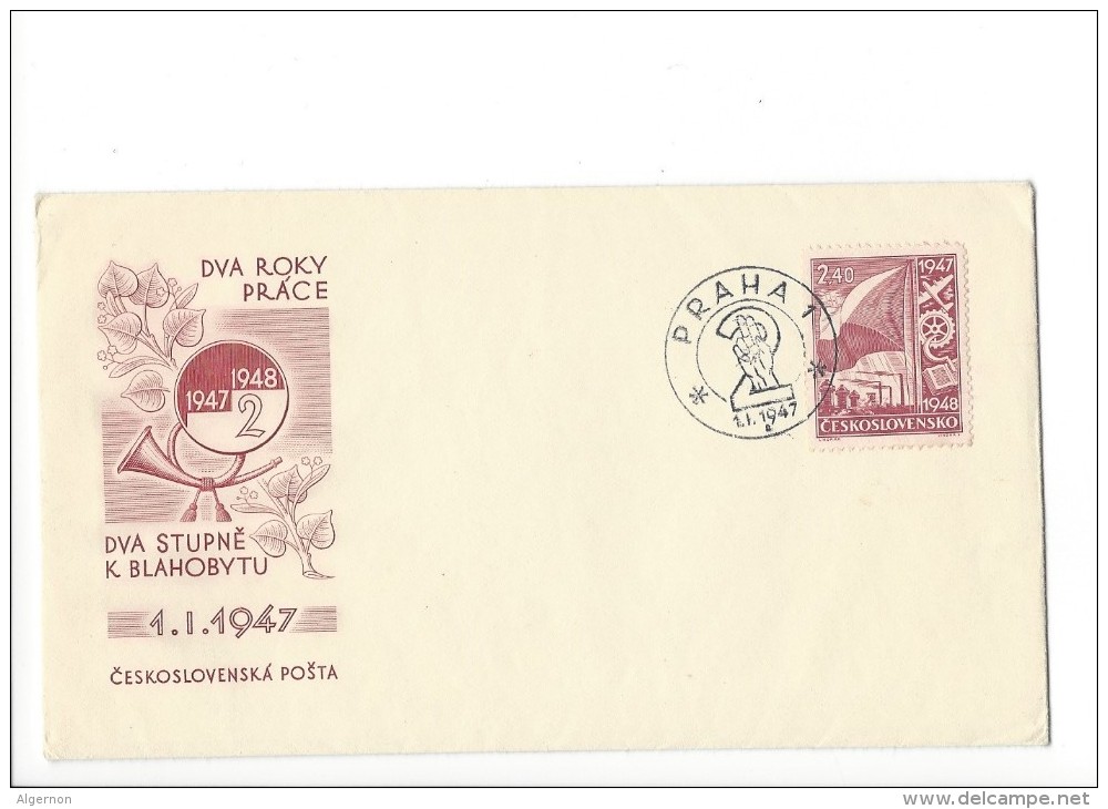 11705 - FDC DVA ROKY PRACE 1947-1948 2 Praha 01.01.1947 - FDC