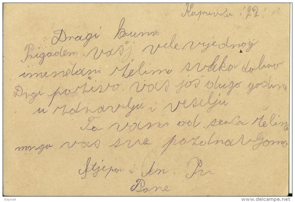 CROATIA   --  NDH   ---   NEZAVISNA DRZAVA HRVATSKA   ---  DOPISNICA  --  KOPRIVNICA  -  HLEBINE   ---   1943. - Kroatien