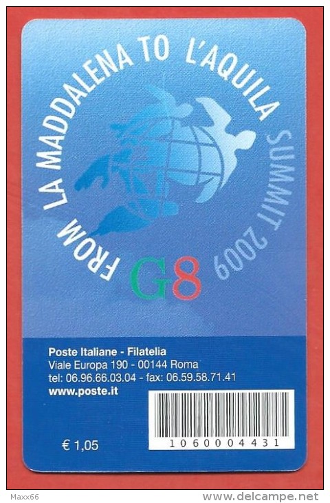 TESSERA FILATELICA ITALIA - 2009 - Vertice Del G8 A L'Aquila - Cartes Philatéliques