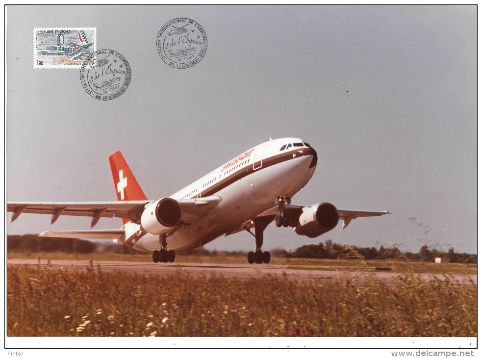 AVION SWISSAIR - Salon International De L´Aéronautique LE BOURGET - 15 Juin 1987 - Timbre Philatélique - 1946-....: Moderne