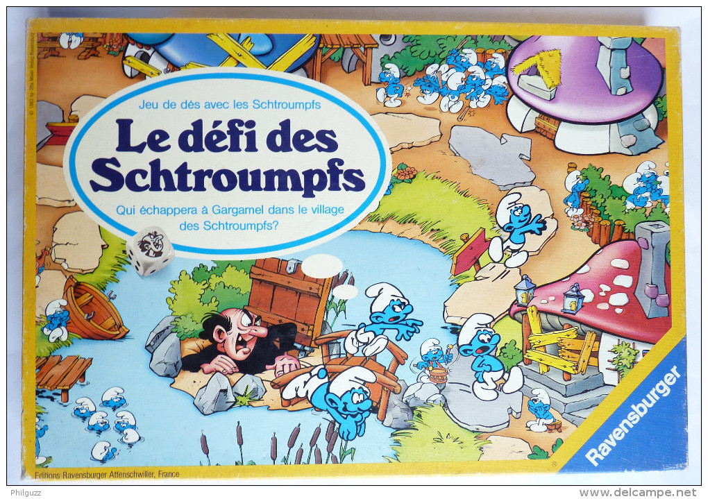 JEU DE PLATEAU RAVENSBURGER 1983 - LE DEFI DES SCHTROUMPFS - PEYO - Autres & Non Classés