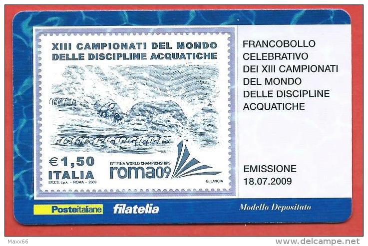 TESSERA FILATELICA ITALIA - 2009 - Campionati Del Mondo Delle Discipline Acquatiche - Cartes Philatéliques