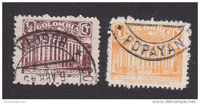 Colombia, Scott #RA3A, RA5A, Used, Ministry Of Posts And Telegraphs, Issued 1945 - Colombie